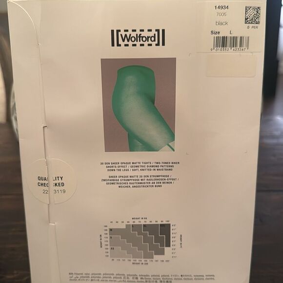 NWT WOLFORD biker tights black Large - Picture 6 of 9